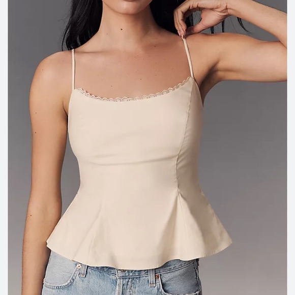 Reformation Tops - Reformation Genevieve Peplum Camisole Top Sugar 6